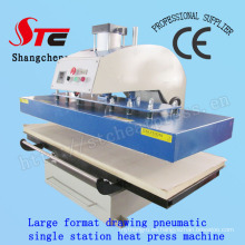 Máquina de transferencia de calor de camiseta de formato grande 60 * 130 cm Máquina de impresión de calor automática de dibujo Máquina de transferencia de calor de estación única neumática Stc-Qd08